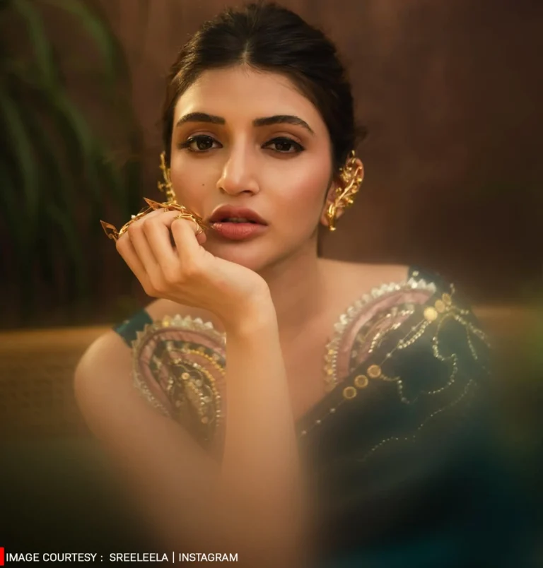 Actress Sreeleela Regal Saree Photoshoot 5