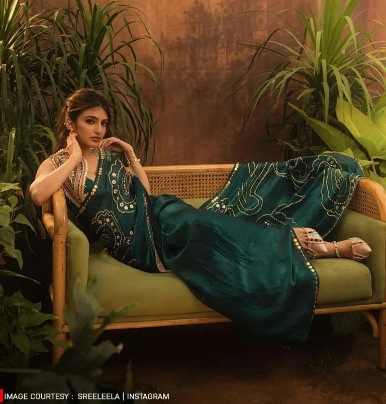 Actress Sreeleela Regal Saree Photoshoot 1