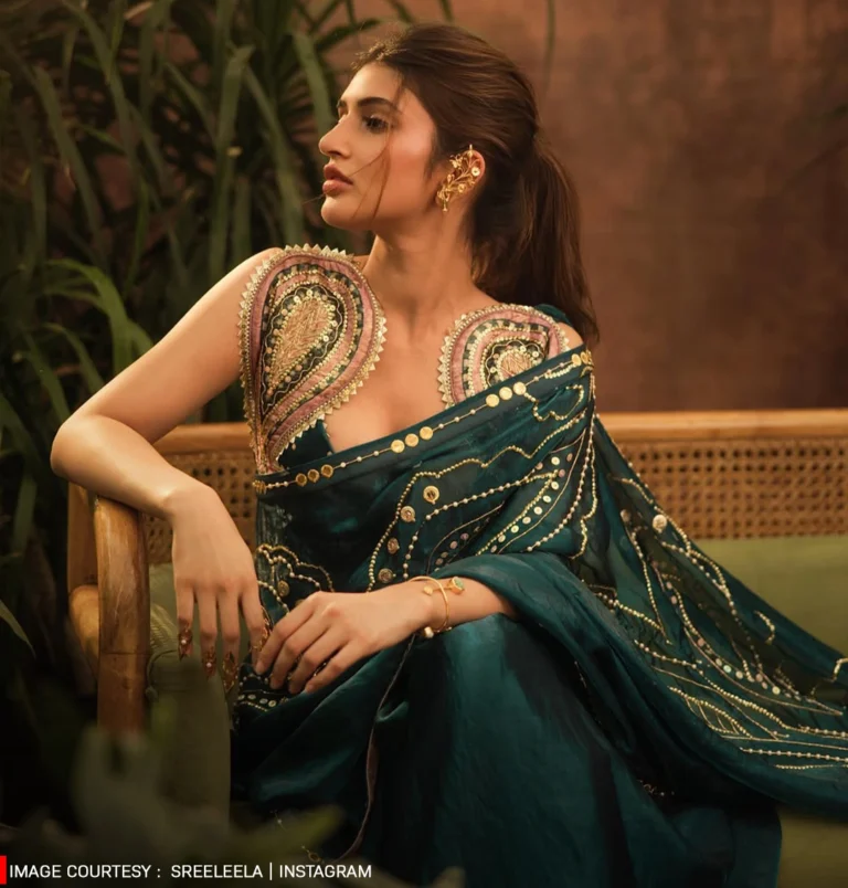 Actress Sreeleela Regal Saree Photoshoot 4